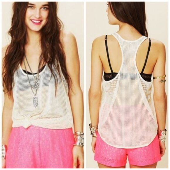 Free People Heavy Metal Lovers Mesh Racerback Tank - Picture 1 of 6